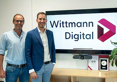 v. l. n. r.: Marco Pelagatti und Giorgio Pigozzo, Geschäftsführer von WITTMANN Digital S.r.l.