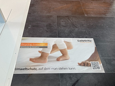 Der Fußbodenbelag ist robust, recyclingfähig und frei von Weichmachern. © Leistritz Extrusionstechnik 
