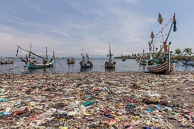 Fischerhafen in Muncar, Ost-Java, Indonesien
