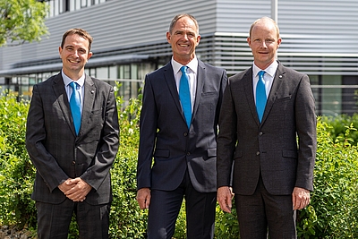 v. l. n. r.: Dr. Benjamin Baudrit, Prof. Martin Bastian und Dr. Thomas Hochrein