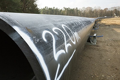 Die rekordverdächtige, 220 m lange AGRULINE PE-Pipeline.