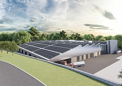 Solarpaneele am AGRU Werk 6 sorgen für Nachhaltigkeit.