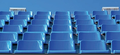 blaue Stadionsitze