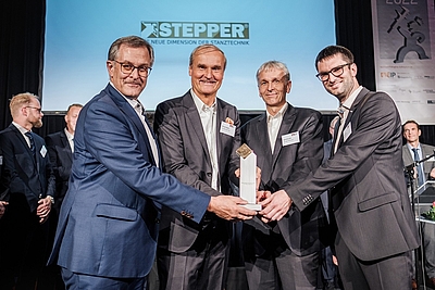 (v.l.n.r. Raimund Ochs, Michael Stepper, Bernd Rexroth, Daniel Ast (alle Fritz Stepper GmbH & Co. KG)