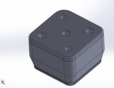 Abb.1: Das CAD-Modell des Bauteils mit einer Seitenlänge von 55 mm