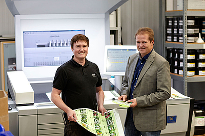 David Linzmayr, Produktionsleiter der Druckerei Renner und Hannes Meier, M2 Consulting